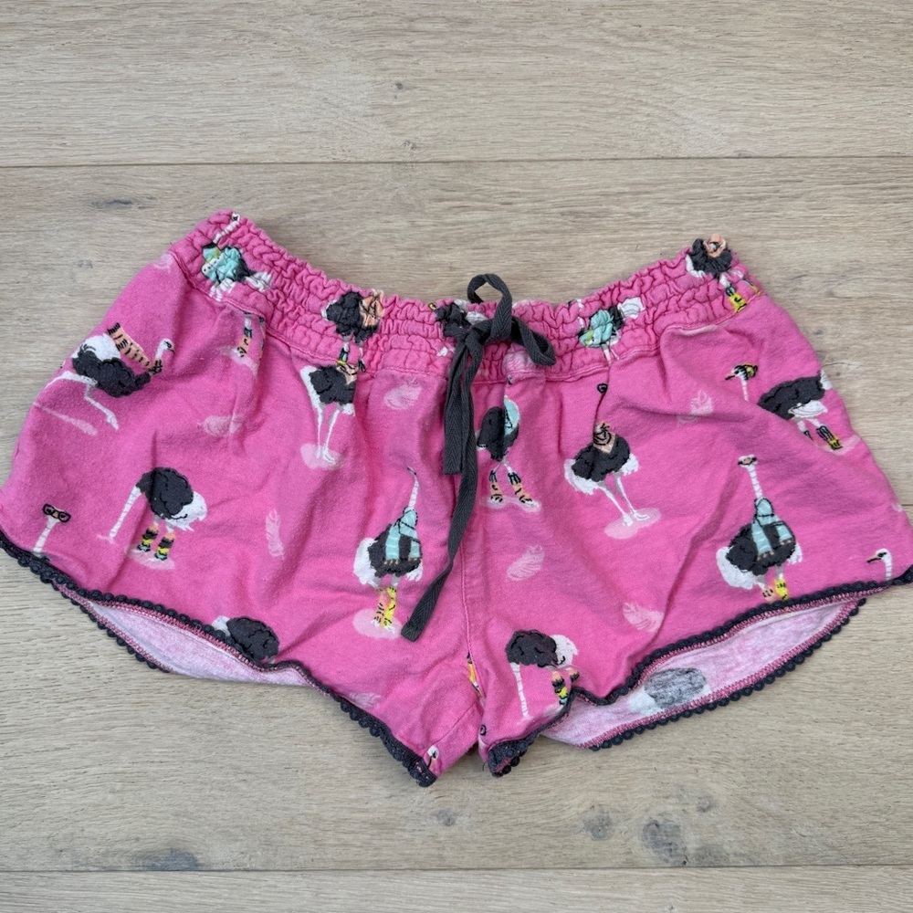 P.J. Salvage Pink Ruffled Ostrich Shorts